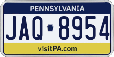 PA license plate JAQ8954