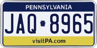 PA license plate JAQ8965