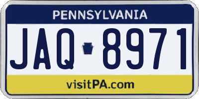 PA license plate JAQ8971