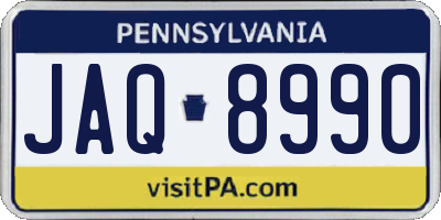 PA license plate JAQ8990
