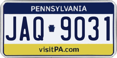 PA license plate JAQ9031