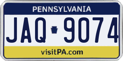 PA license plate JAQ9074