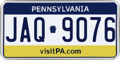 PA license plate JAQ9076