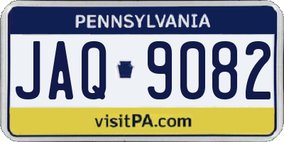 PA license plate JAQ9082