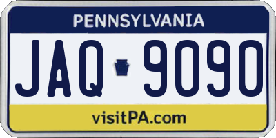 PA license plate JAQ9090