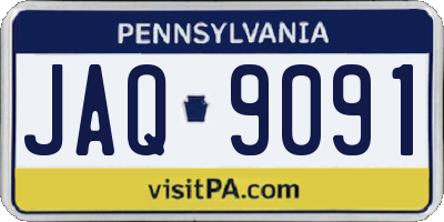 PA license plate JAQ9091