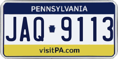 PA license plate JAQ9113