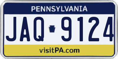 PA license plate JAQ9124