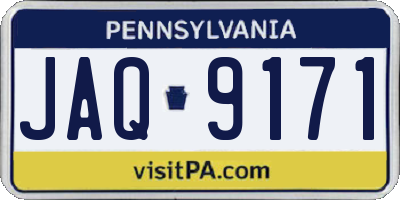 PA license plate JAQ9171