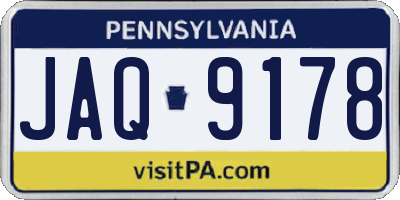 PA license plate JAQ9178