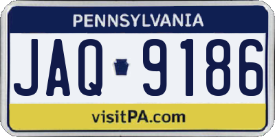 PA license plate JAQ9186