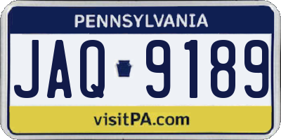 PA license plate JAQ9189