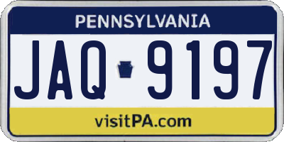 PA license plate JAQ9197