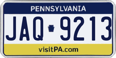 PA license plate JAQ9213