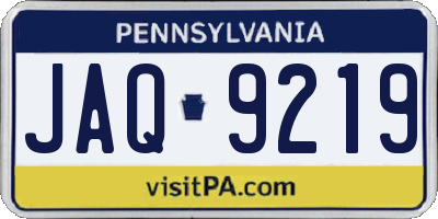PA license plate JAQ9219