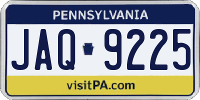 PA license plate JAQ9225
