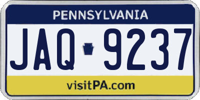 PA license plate JAQ9237