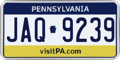 PA license plate JAQ9239