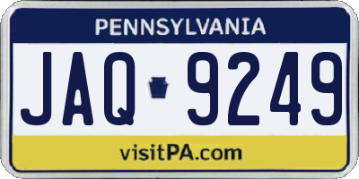 PA license plate JAQ9249