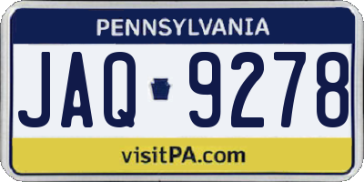 PA license plate JAQ9278