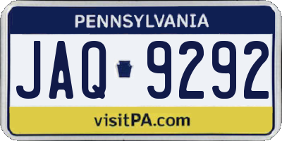 PA license plate JAQ9292
