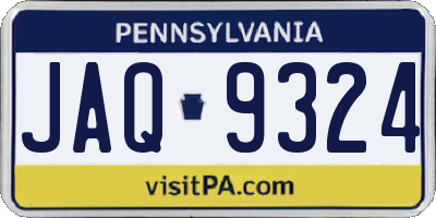 PA license plate JAQ9324