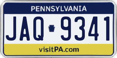 PA license plate JAQ9341