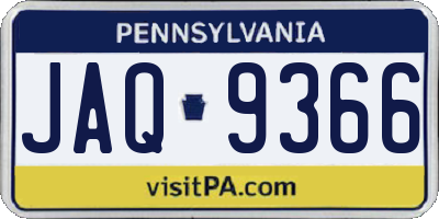 PA license plate JAQ9366