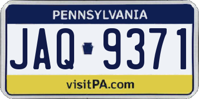 PA license plate JAQ9371