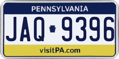 PA license plate JAQ9396
