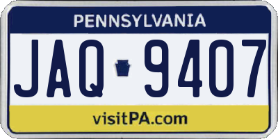 PA license plate JAQ9407