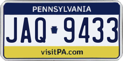 PA license plate JAQ9433