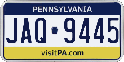 PA license plate JAQ9445