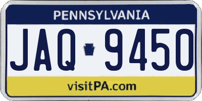 PA license plate JAQ9450