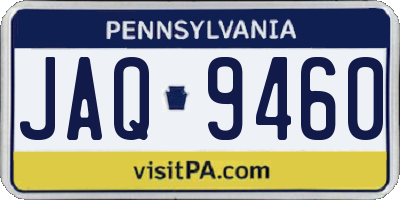 PA license plate JAQ9460