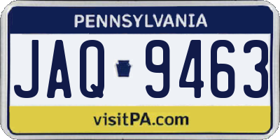 PA license plate JAQ9463