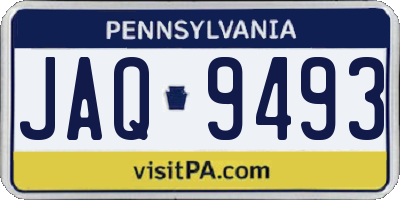 PA license plate JAQ9493