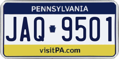 PA license plate JAQ9501