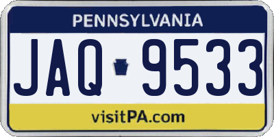 PA license plate JAQ9533
