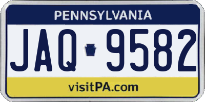 PA license plate JAQ9582