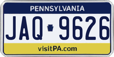 PA license plate JAQ9626