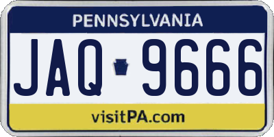 PA license plate JAQ9666