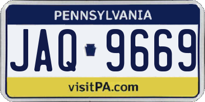 PA license plate JAQ9669