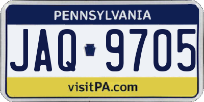 PA license plate JAQ9705