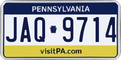 PA license plate JAQ9714