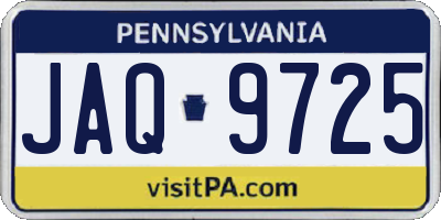 PA license plate JAQ9725