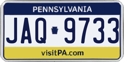 PA license plate JAQ9733