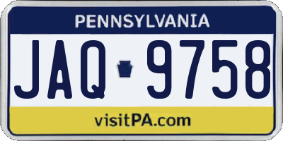 PA license plate JAQ9758