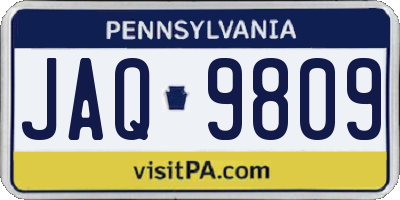 PA license plate JAQ9809