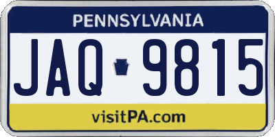PA license plate JAQ9815